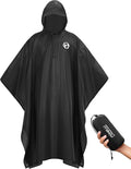 Foxelli Rain Poncho for Adults – Extra Long Reusable Waterproof Raincoat with Hood, Lightweight for Hiking, Camping, Outdoors