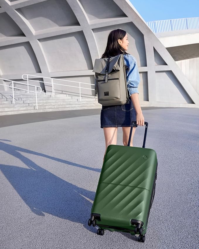 Luggage Sets 2 Piece, Carry On Luggage Airline Approved, Large Checked Trunk Luggage with Smooth Spinner Wheels, Hard Case PC Suitcase Sets, TSA Approved, 20in/29in (Seaweed Green, Hudson)
