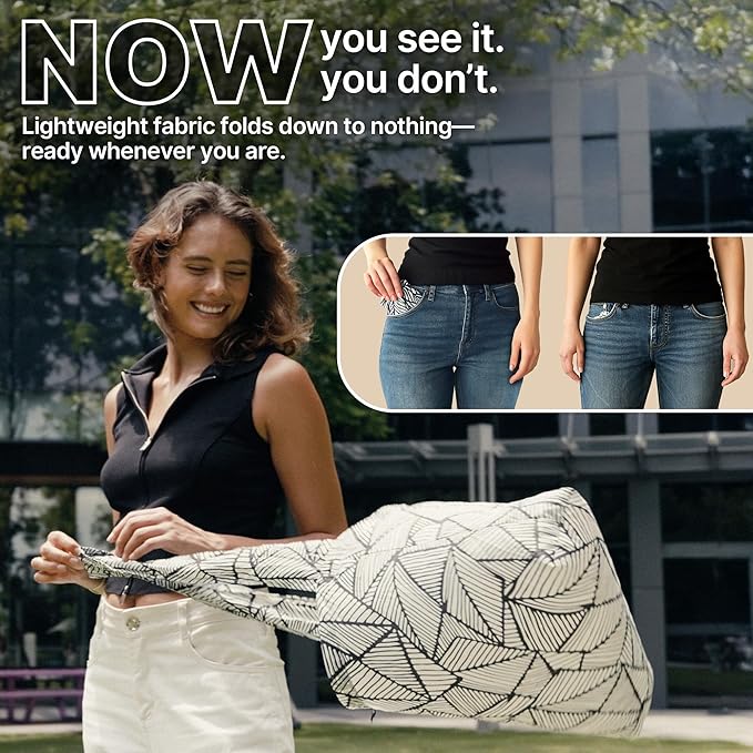 Nanobag Ultra-Lightweight Heavy Duty Foldable Tote for Women & Men, Reusable Grocery & Travel Bag, Packable Collapsible Compact Market Essential (XL Grove)