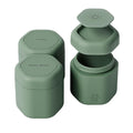 Cadence Travel Containers - Body Care Capsule Set - Magnetic Containers with Lids,Carry On Travel Essentials for Women/Men - 3 Flex Mediums (1.32oz) - Body Wash, Lotion & Sun Icon Labels - Eucalyptus
