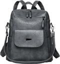 PU Leather Backpack Purse for Women Fashion Multipurpose Design Handbag Ladies Shoulder Bags Travel Backpack Blue Grey