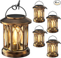 WdtPro Solar Lanterns Outdoor Lights, 4 Pack Bright Lanterns Outdoor Waterproof with Clip Patio Decor, Hanging Solar Lights for Outside Garden Yard Front Porch Table Decoration (Antique Copper)