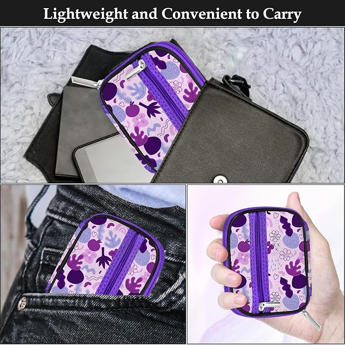 Serfeymi Weekly Travel Pill Organizer Pill Case for Purse with Removable 7 Day Pill Box, Fashionable Travel Medicine Organizer Pill Container for Medicine, Vitamin - Purple 02