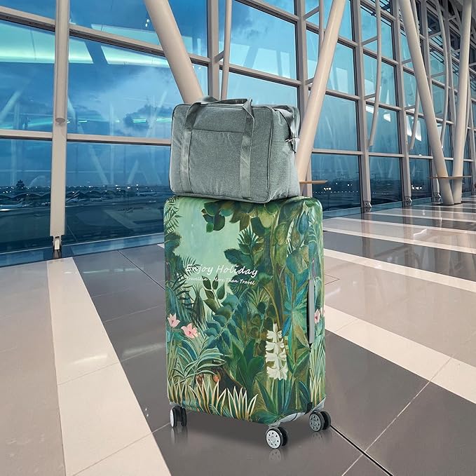 Travelkin Luggage Covers For Suitcase Tsa Approved,Suitcase Cover Protector Fit 18-32 Inch Luggage (Jungle, S)