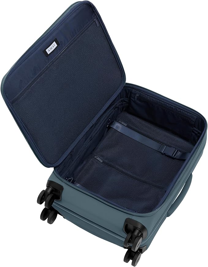 Away Softside Bigger Carry-On Suitcase, 23 Inch Lightweight, Expandable High-Strength Nylon Luggage With Spinner Wheels, Meets Requirements for Most Major Airlines, Coast Blue