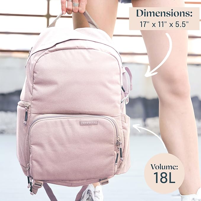 BREVITE - The Jumper - Compact Camera Backpacks for Photographers - A Minimalist & Travel-friendly Photography Backpack Compatible With Both Laptop & DSLR Accessories 18L (Blush Pink)