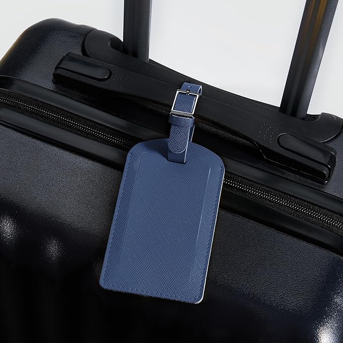 3 Pack Luggage Tags for Suitcases, TSA Approved Bag Tags, Baggage Tags with Privacy Protection, Travel Essentials Luggage Accessories, Dark Blue