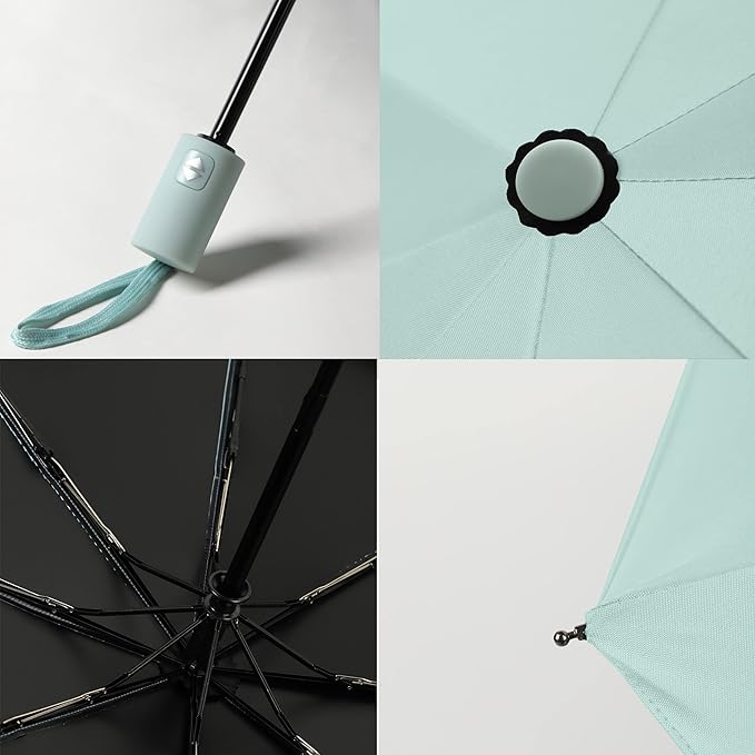 BAODINI Small UV Protection Travel Umbrella Compact for Rain and Sun UPF 50+ 41 inch Portable Umbrella for Women and Men