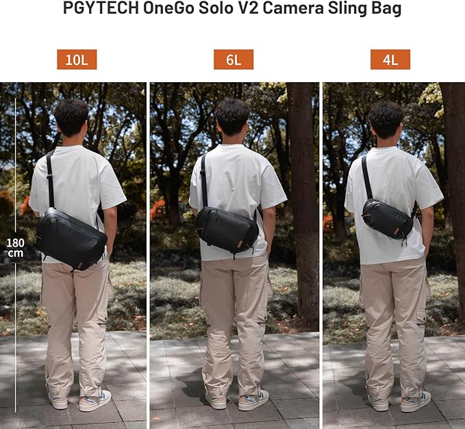 PGYTECH OneGo Solo V2 Camera Sling Bag, 4L Camera Chest Bag Crossbody Fanny Pack for Urban Travel Photographers, Small Camera Bag for Sony/Canon/Nikon/Mirrorless/Fuji Cameras