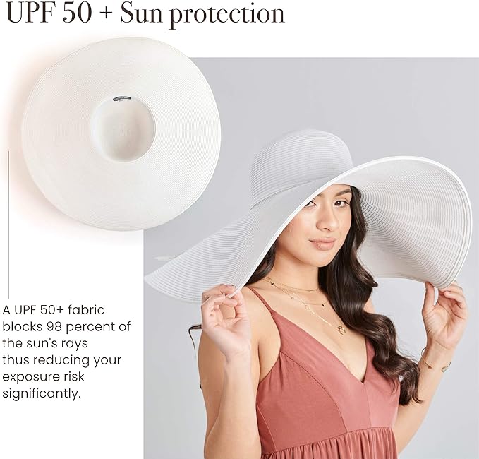 San Diego Hat Company Women's Ultrabraid X-Large Brim Hat, Adjustable Sun Hat with UPF 50+