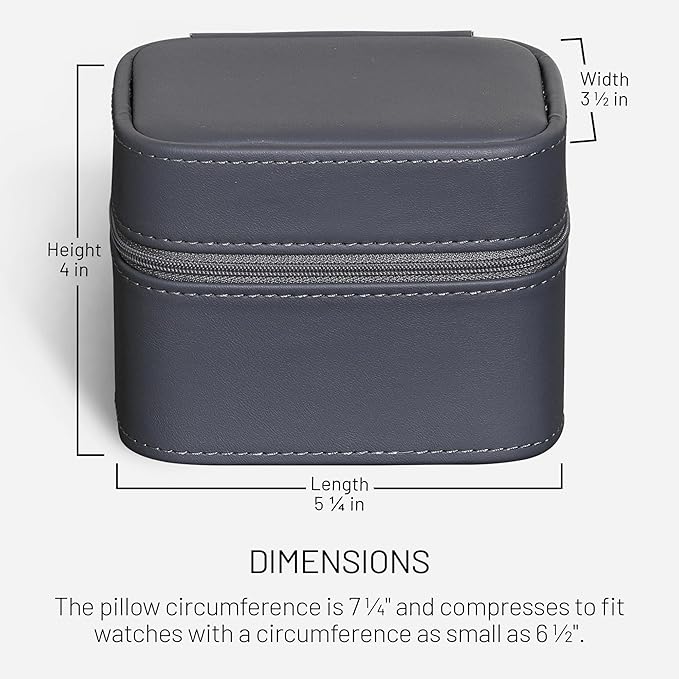 ROTHWELL 2 Watch Travel Case Storage Organizer for 2 Watches | Watch Case for Men and Women | Tough Portable Protection w/Zipper Fits All Wristwatches & Smart Watches Up to 50mm (Carbon)