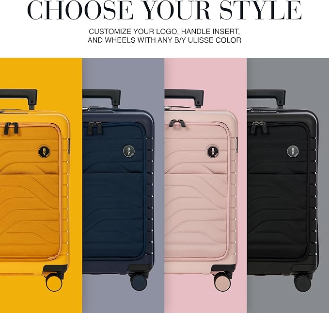 Bric's B|Y Ulisse Spinner Carry-On Suitcase, Lightweight Expandable Hard Shell Luggage with TSA Lock and Smooth 360° Wheels 21 Inch – Mango