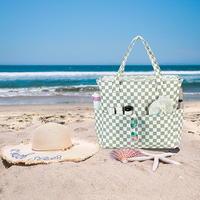 Waterproof Beach Tote Pool Bags for Women Ladies Extra Large Gym Tote Carry On Bag With Wet Compartment for Weekender Travel