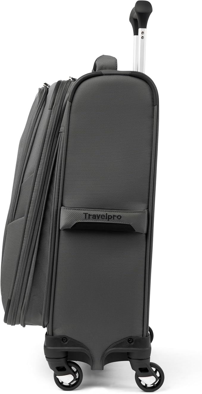 Travelpro Maxlite 5 Softside Expandable Luggage with 4 Spinner Wheels/Soft Underseat Tote, Lightweight Suitcase, Men and Women, Shadow Grey, 2-Piece Set (Tote/20)