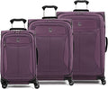 Travelpro Tourlite Softside 3-Piece Set, Expandable Luggage with 4 Spinner Wheels, Lightweight Suitcase, 21" Carry-On, 25" Checked Medium, 29 Check Large, Deep Purple