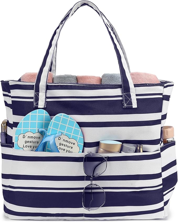 Waterproof Beach Tote Pool Bags for Women Ladies Extra Large Gym Tote Carry On Bag With Wet Compartment for Weekender Travel