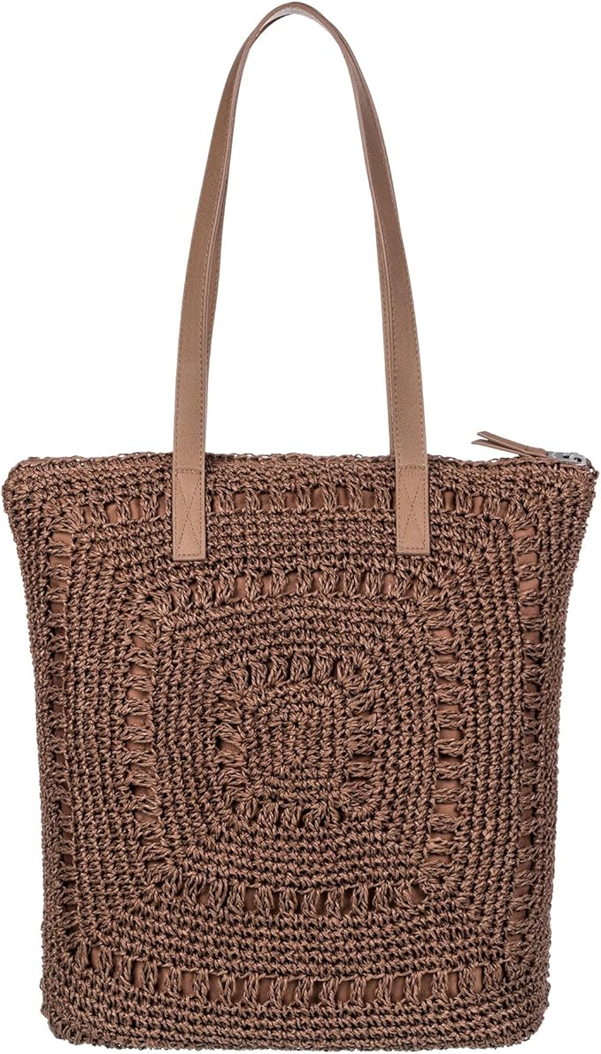 Roxy Women's Beach Tote Bag | Travel | Vacation | Straw | Lightweight | Breathable