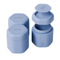 Cadence Travel Containers Haircare Capsule Set - Magnetic Containers with Lids,Carry On Travel Essentials For Women/Men - 3 Flex Mediums (1.32oz) - Shampoo, Conditioner & Comb Icon Labels - Pacific
