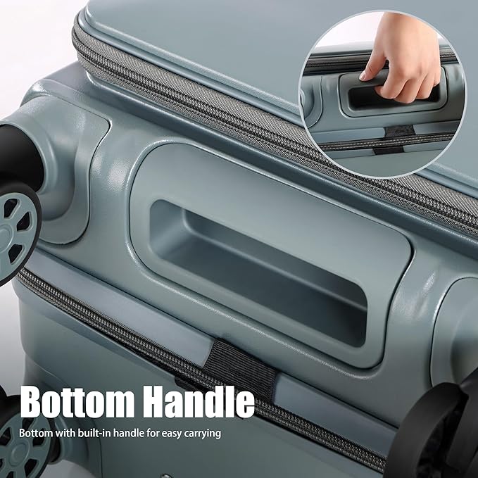 buy 0ne get 0ne free! Carry On Luggage Front Opening 20in Suitcase with TSA Lock PC Hardside Rolling Luggage Travel Suitcase, Small, Hardside Expandable Luggage with Spinner Wheels (Grey)