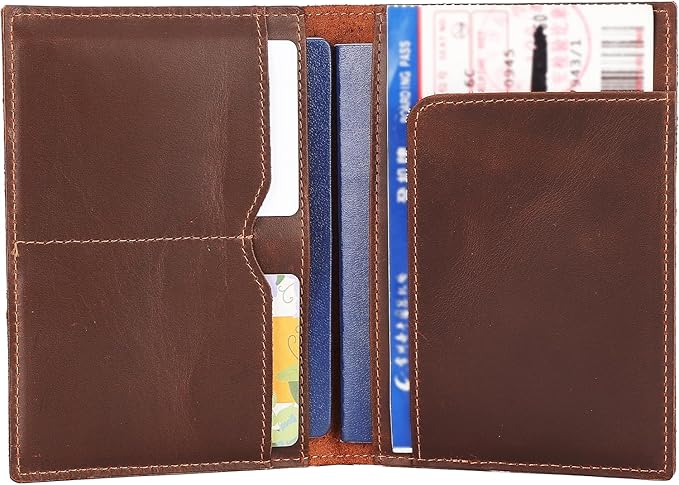 STAR VISTA Albatross Leather Travel Passport Holder, Minimalist Design, Full Grain Leather Case for Men and Women - Slim Passport Wallet, Bifold, RFID Blocking