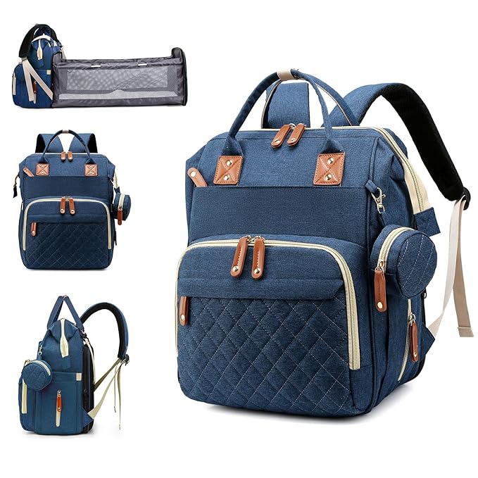 Diaper Bag, Backpack with Changing Station, Waterproof Baby Bag for Boys & Girls, USB Charging Port for Parents, Travel Backpack Baby Essentials & Lovely Baby Shower Gifts,Blue