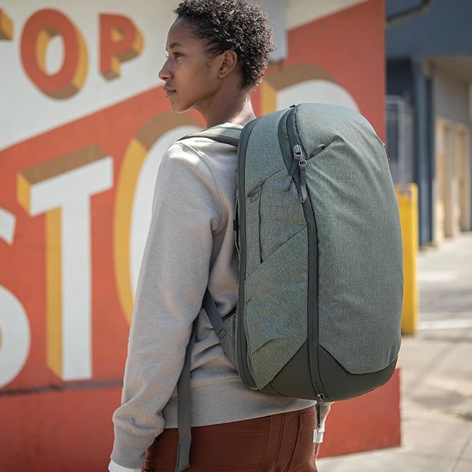 Peak Design Travel Backpack 30L, Sage, Expandable 27-33L Design, Rear and Top Access, Weatherproof Shell, Laptop Sleeve, Ideal for Travel or Everyday Carry, Versatile Backpack for Men and Women