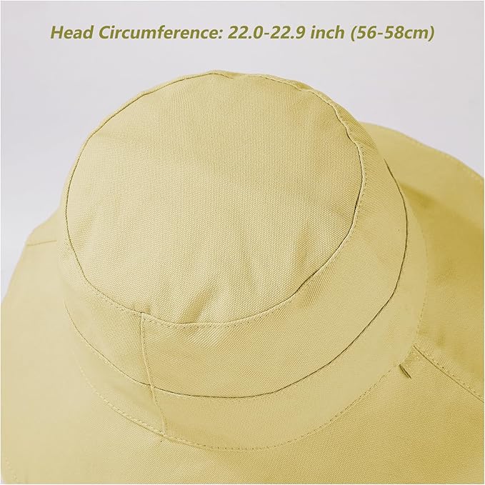 vidsel Womens Sun Hats Wide Brim Reversible Bucket Cotton Hat Packable Summer Travel Cap with Hat Clip,UV Protection