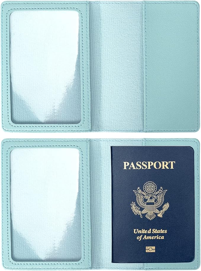 2 Pack Passport covers and Vaccine Card Holder Arouselove PU Leather Passport Wallet Vaccine Case Protector Slot Travel Passport Wallets for Women & Men