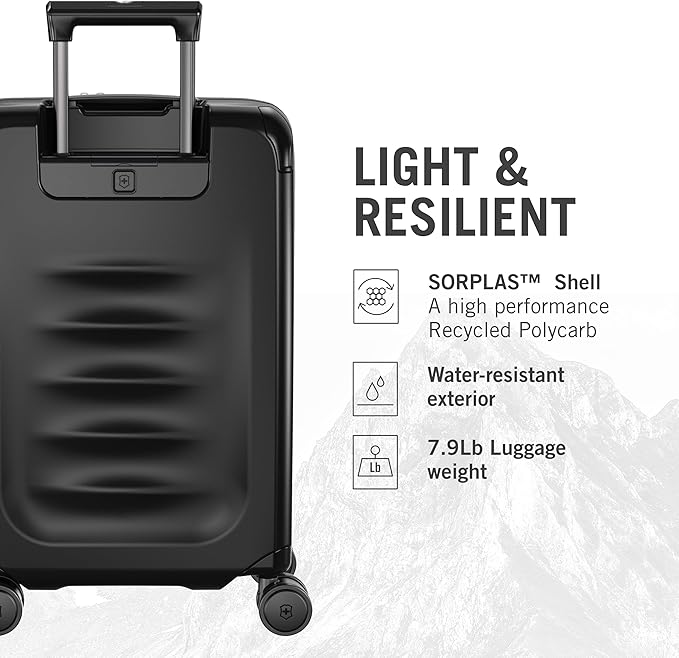Victorinox Spectra 3.0 Frequent Flyer Plus Carry-On - Modern Hardside Carry-On Luggage - Rolling Suitcase with Spinner Wheels - Holds Travel Accessories - 45 Liters, Black