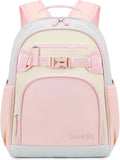 Lightweight Cute Kids Backpack for School Kindergarten Elementary Backpacks for Gilrs ages 6-8-10 (Pink Cream Celeste)