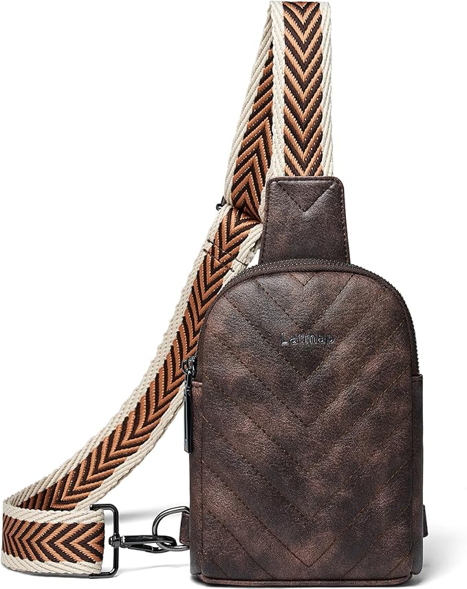 7L Sling Bag for Women Men Leather Small Sling Backpack Daypack Anti Theft Fanny Pack Crossbody Purse Travel