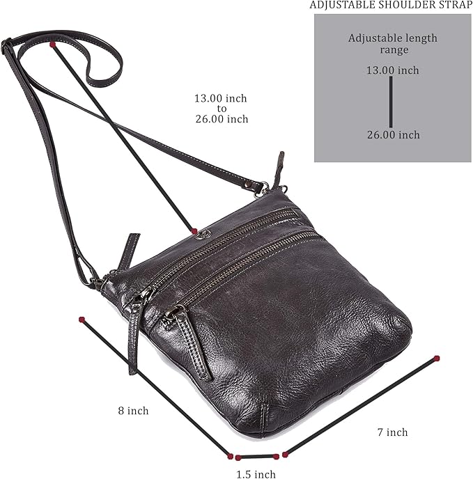 Crossbody Sling Bag for Women Small Real Leather Purse Vintage Travel Crossover Shoulder Bag Handmade