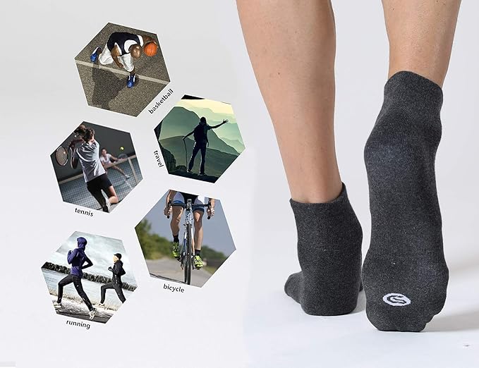 CS CELERSPORT 6 Pairs Women's Running Ankle Socks Athletic Sport Socks Cushioned