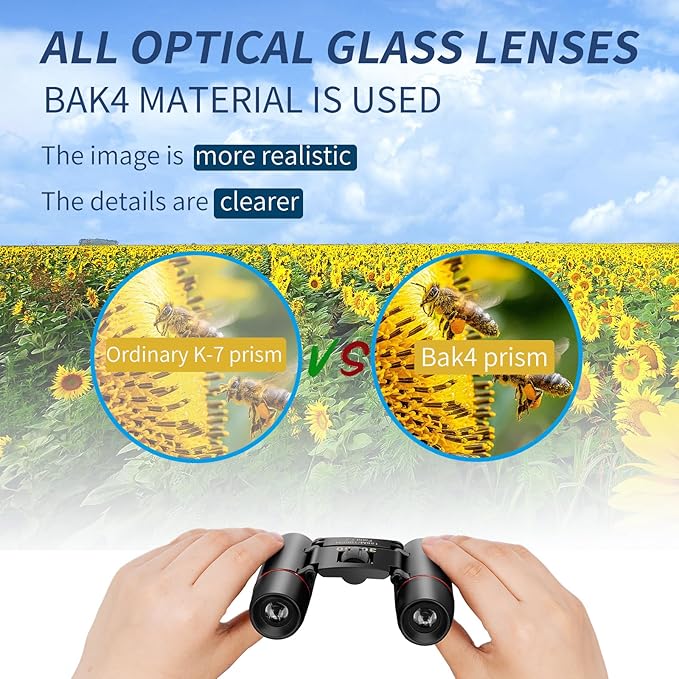 Compact Binoculars for Adults and Kids, HD Mini Portable Outdoor Binoculars Children, Pocket Lightweight Folding for Bird Watching, Hunting, Concert, Theater, Opera, Traveling, Tourism, Shows