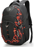 Swissdigital Laptop Backpack with USB Charging Port, Travel Backpack Fits 15.6 inches Computer, 31L Backpack for Men, Flame Red | SD803