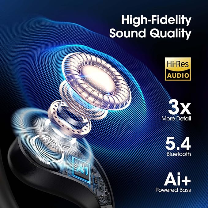 AI Translation Earbuds Real Time, 2025 Upgraded 144 Language Translator Earbuds for iPhone and Android 6-in-1 Translation Headphones with 6 Mode, Translating Device for Travel Business Learning(Black)