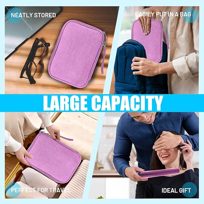 Travel Cable Organizer Bag, Electronics Organizer Tech Pouch with Double Layers for Cords, Chargers, Phone, Earphones, USBs, SD Cards - Travel Essentials Portable Waterproof Tech Pouch