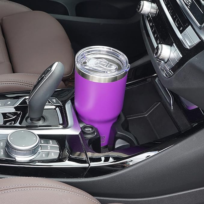 WETOWETO 30oz Tumbler, Stainless Steel Vacuum Insulated Water Coffee Tumbler Cup, Double Wall Powder Coated Spill-Proof Travel Mug Thermal Cup for Home Outdoor (Purple, 1 Pack)