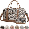 Travel Duffle Bag for Women, Weekender Bags, Hospital Bag for Labor Delivery,Lightweight Tote Duffel Overnight Bag with Luggage Sleeve,Airplane Travel Bags with Toiletry Bag,X-Large,Leopard