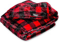 Bare Home Fleece Blanket - King Size - Ultra-Soft Lightweight for Bed, Sofa, and Couch - Luxury Microplush - Cozy Warm Blanket (King, Buffalo Plaid - Red/Black)
