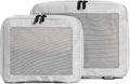 Compression Packing Cubes for Travel - Luggage Organizer Bags - Double Zipper Packing Cubes for Suitcases (2-Pack, Light Grey)