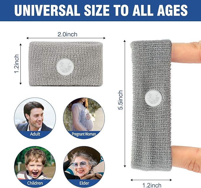 Motion Sickness Bands Anti Nausea Wristband for Adult and Kids Morning Sickness Relief for Pregnant Women Acupressure Nausea Relief for Car, Sea, Air Sickness - 3 Pairs Grey, Black, Blue
