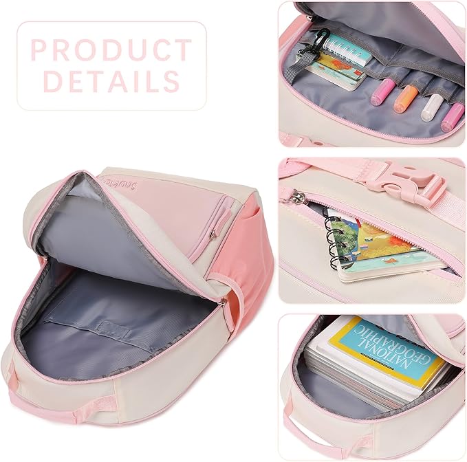 Lightweight Small Backpack for Kids Kindergarten Preschool Backpacks for Girls Ages 2-4-6 (Pink Cream)