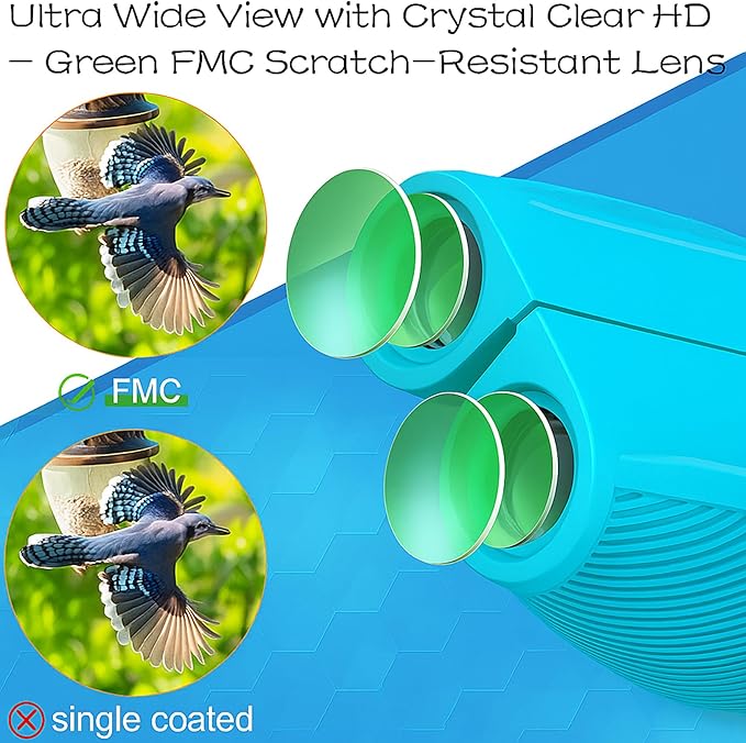 12x25 Compact Binoculars for Adults & Kids, High Powered Lightweight Waterproof Binoculars with Large Eyepiece, Low Light Vision for Bird Watching, Hunting, Travel, and Sightseeing