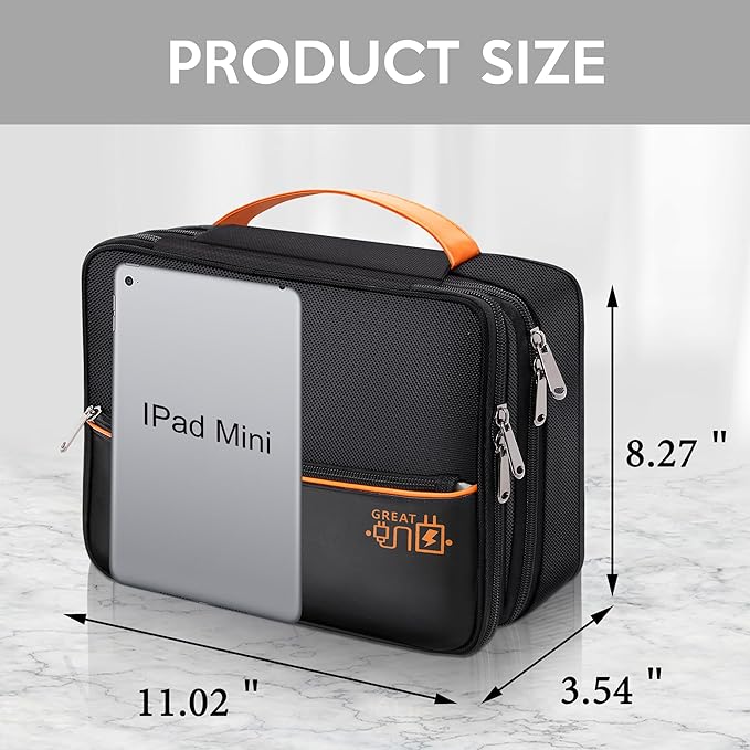 Electronic Organizer Travel Case, Travel Cord Organizer Case Portable Waterproof Cable Organizer Bag for Charger, Cord, USB, Power Bank, Earphone