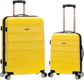 Rockland Melbourne Hardside Expandable Spinner Wheel Luggage, Yellow, 2 Piece (20/28)