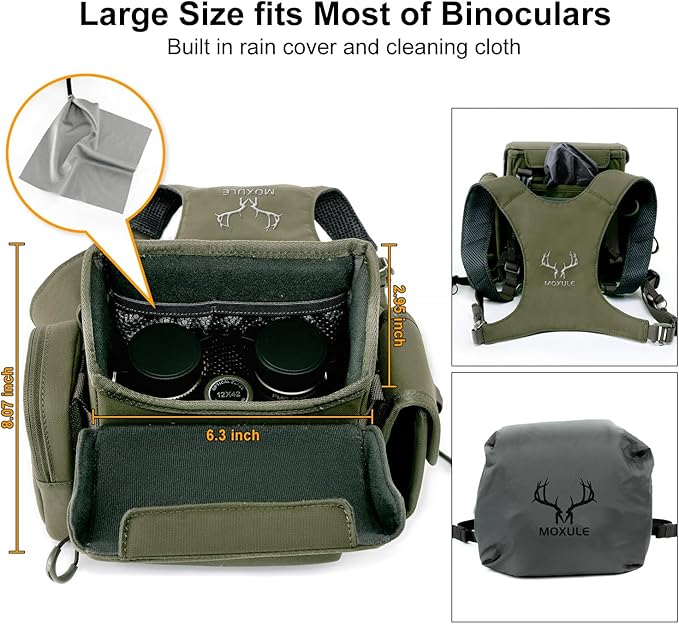 Binocular Harness Chest Pack: Bino Case with Rangefinder Pocket for Hunting Birdwatching and Hiking
