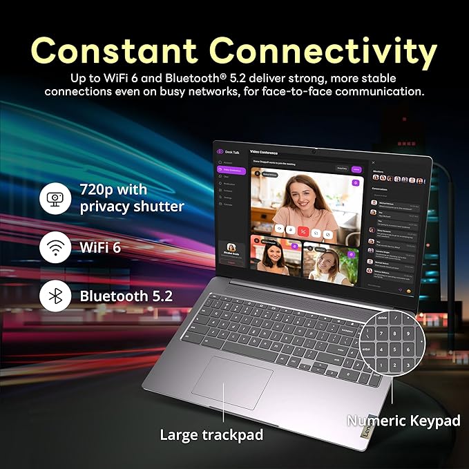 Lenovo Ideapad 3 15.6" FHD Chromebook, Intel Celeron N4500, 4GB LPDDR4X, 224GB Storage (64GB SSD + 160GB Docking Station Set), Number Pad, Webcam, Wi-Fi 6, Chrome OS, Gray