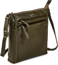 Small Soft Genuine Leather Crossbody Purse Women’s Sling Crossover Shoulder Travel Handbag with Triple Zipper