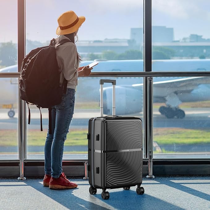 Nazhura Luggage Set, 3-Piece Hardside Suitcase Set, 20-inch Carry On, 24-inch, 28-inch Luggage